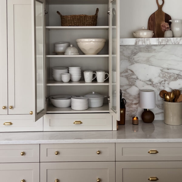 Tips for Styling & Organizing Your Kitchen Hutch Cabinets
